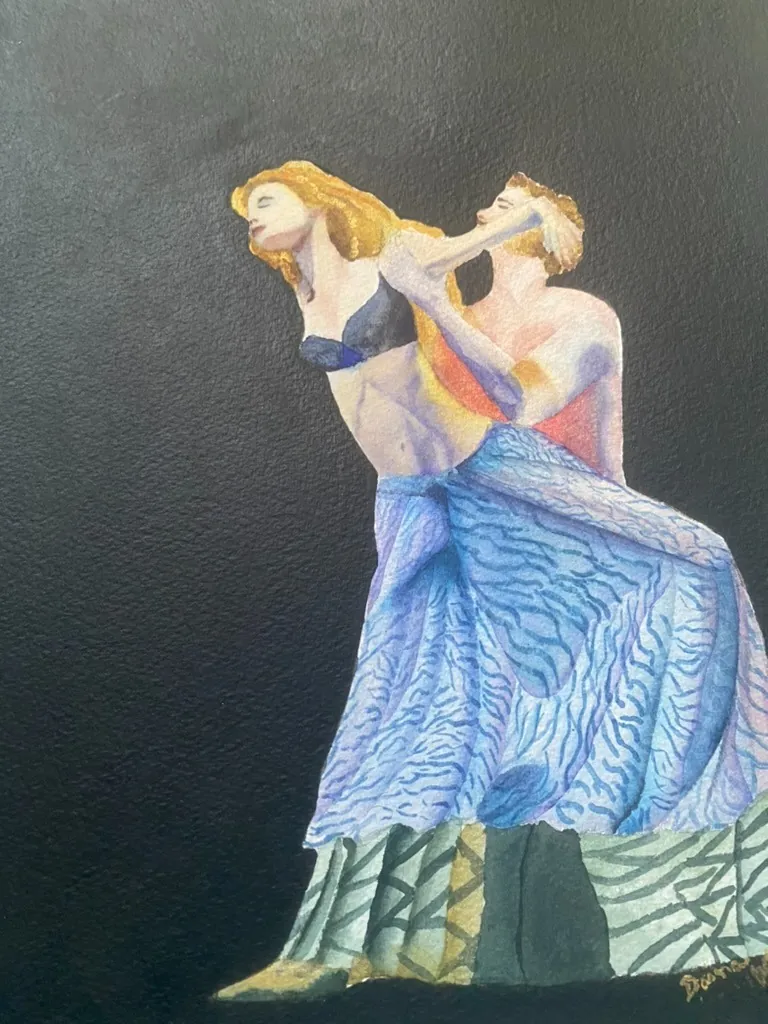 Man lovingly embracing a friend under beautiful golden light