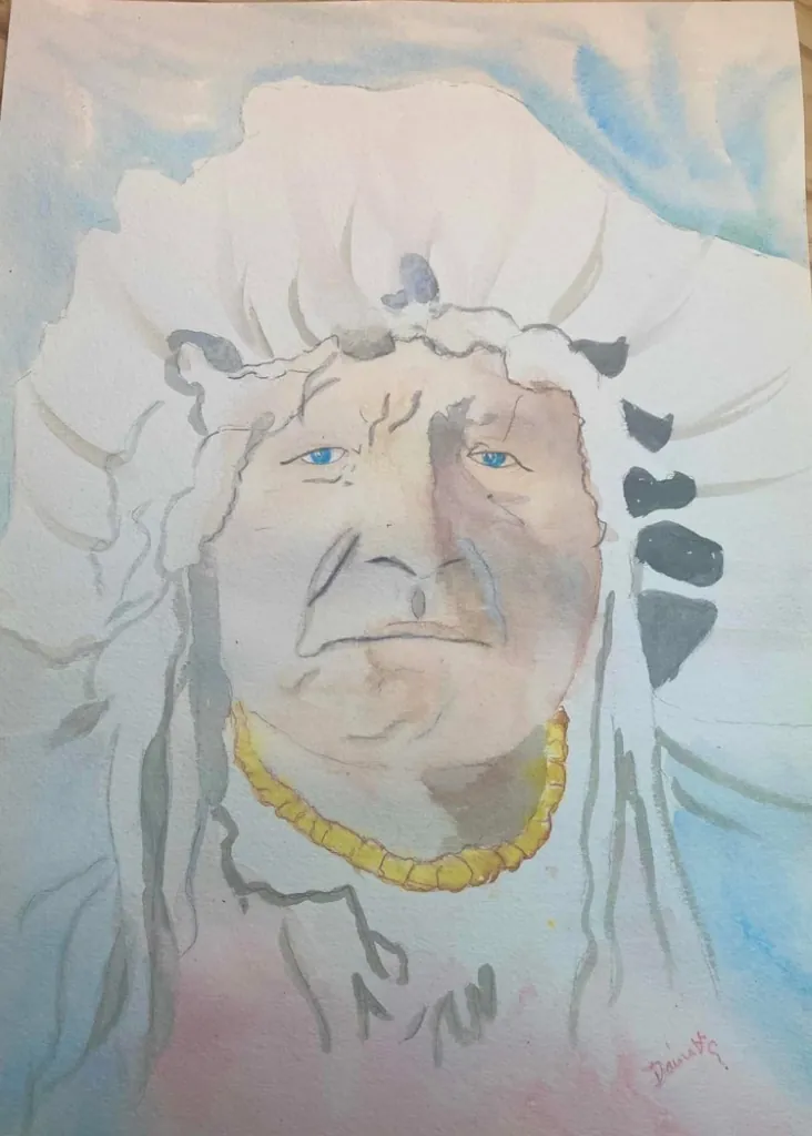Tribal native face rendering