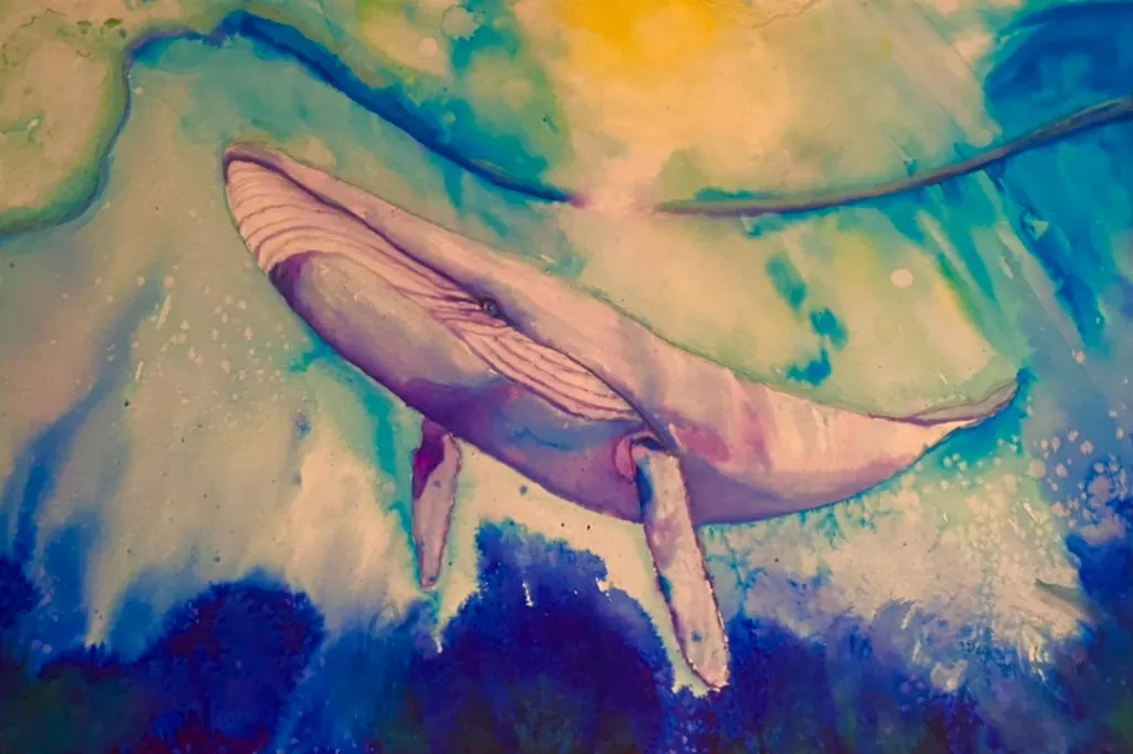 Majestic whale in deep water