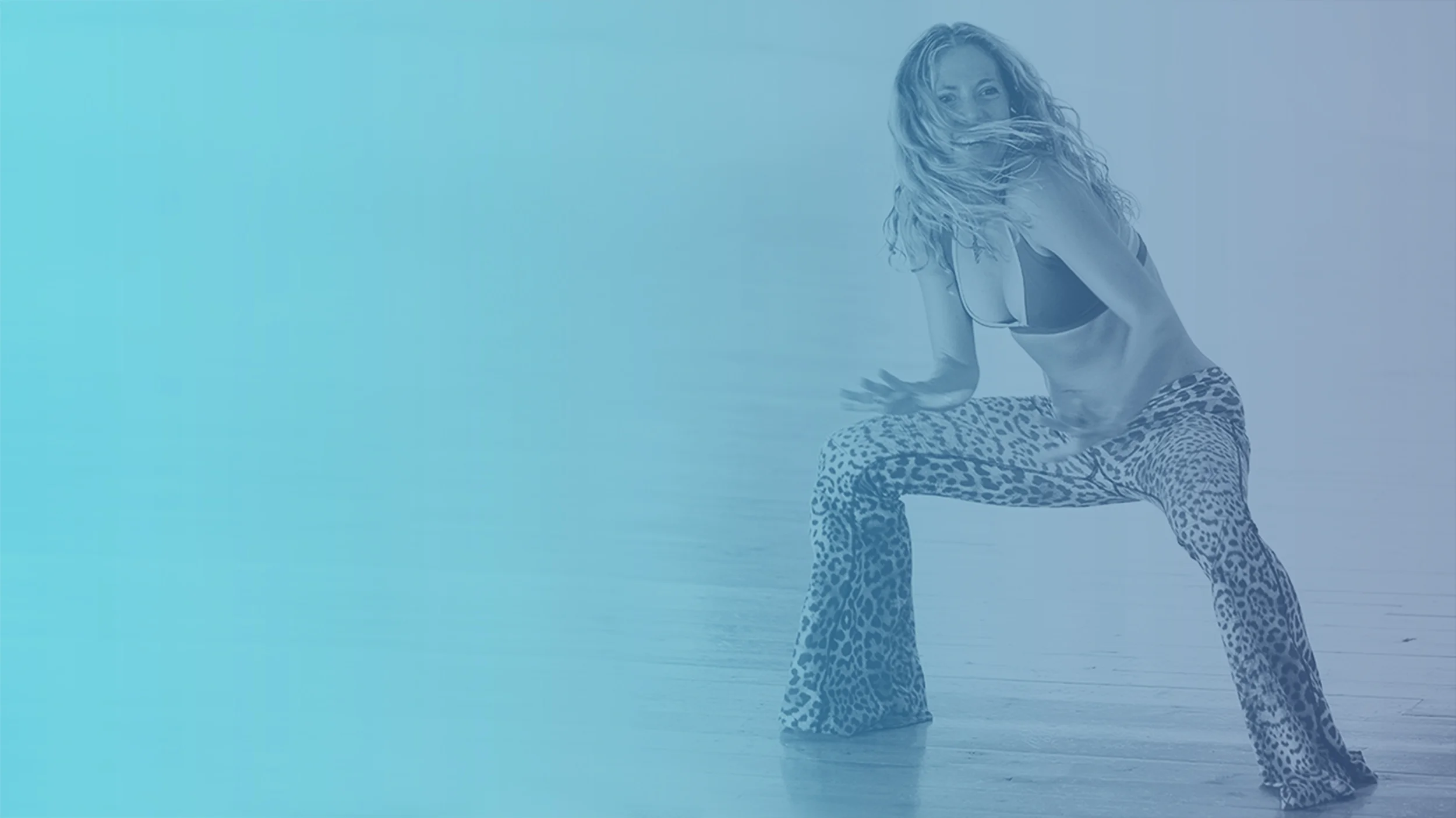 Dana Fawn in a powerful dance pose, embodying the Transzendance movement